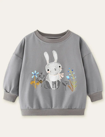 Rabbit Printed Long Sleeve Sweatshirt - Mini Taylor